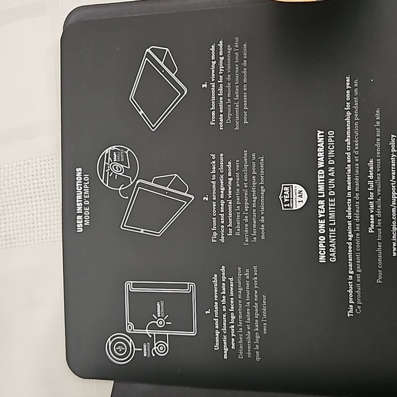 COPY - 22. HP Kate Spade Magnet Folio $70 For iPad Air 2 Polka Dot Black/ White - Picture 4 of 16